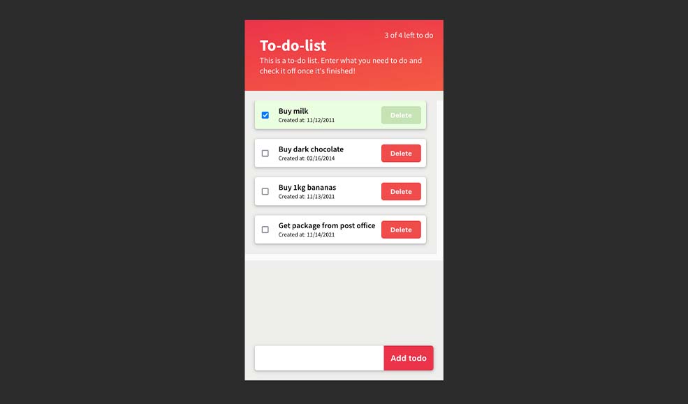 Project Todo list